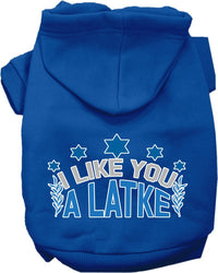 Hanukkah Pet Hoodie "I Like You A Latke"