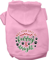Christmas Pet Hoodie Screen Printed, "Furry & Bright"
