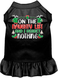 Christmas Pet Dress "On The Naughty List And I Regret Nothing"
