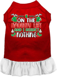 Christmas Pet Dress "On The Naughty List And I Regret Nothing"