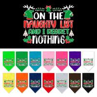 Christmas Pet Bandana "On The Naughty List And I Regret Nothing"
