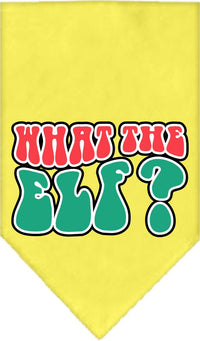 Christmas Pet and Dog Bandana Screen Printed, "What The Elf"