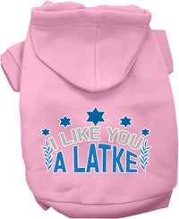 Hanukkah Pet Hoodie "I Like You A Latke"