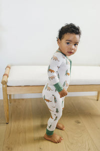 Christmas Tree-Rex Dino Bamboo Zippy Romper *Newborn left - BIG FRENCHIES