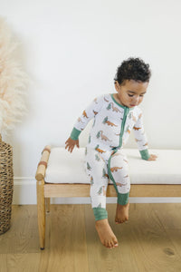Christmas Tree-Rex Dino Bamboo Zippy Romper *Newborn left - BIG FRENCHIES