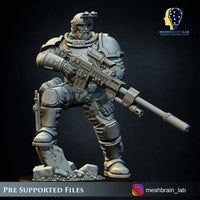 3d Printed Imperial Marine Scout Squad x5 by Meshbrain Labs