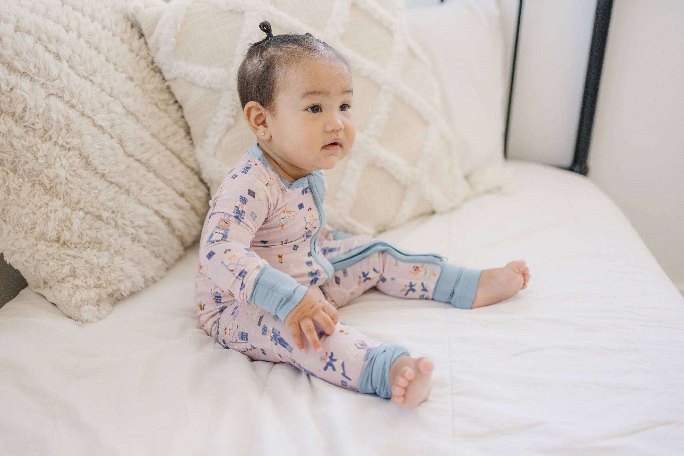 Nutcracker Print Bamboo Zippy Romper *Newborn left - BIG FRENCHIES