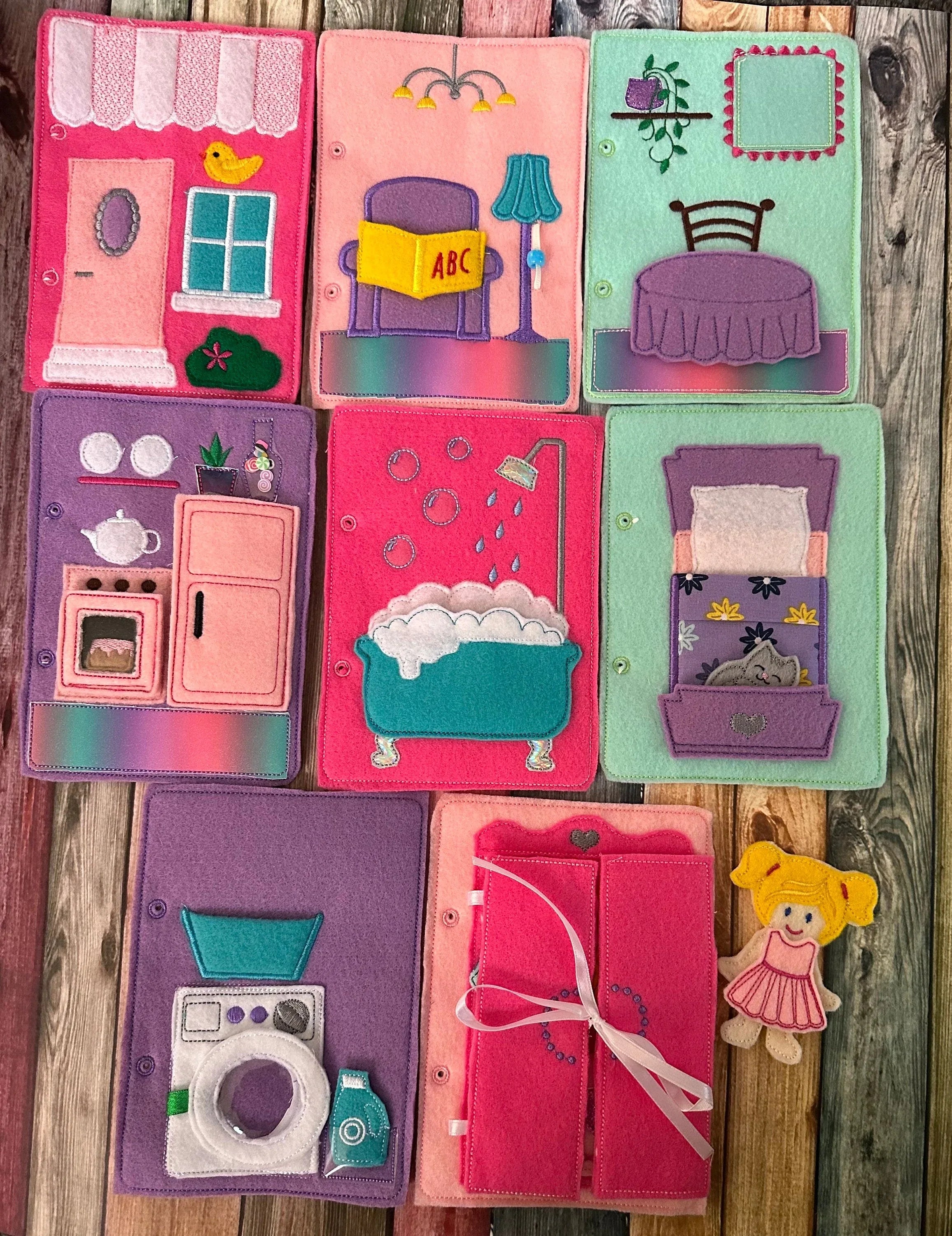 Felt Dollhouse Quiet Book - Toddler Quiet Activity Toy - Educational Gift For Girls - Learning Toy - Unpaper Doll - BIG FRENCHIES