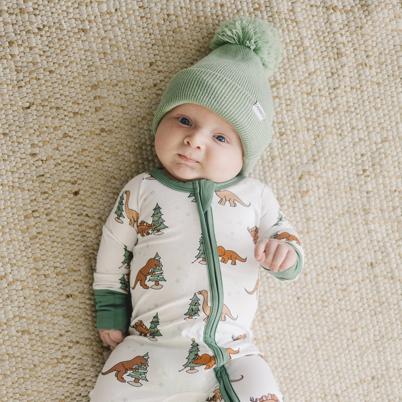 Christmas Tree-Rex Dino Bamboo Zippy Romper *Newborn left - BIG FRENCHIES
