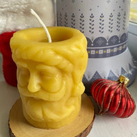 Santa Beeswax Pillar Candle - BIG FRENCHIES