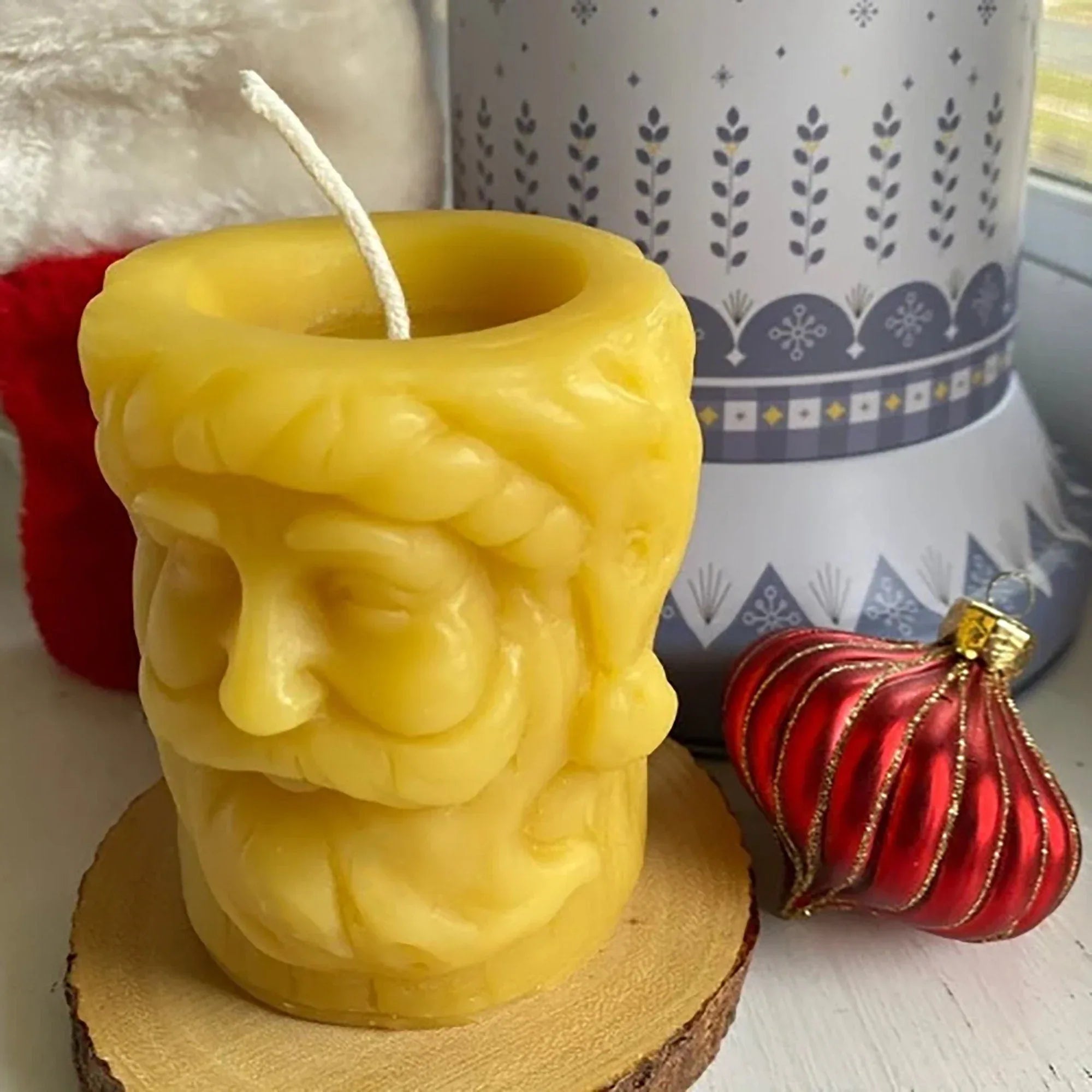 Santa Beeswax Pillar Candle - BIG FRENCHIES