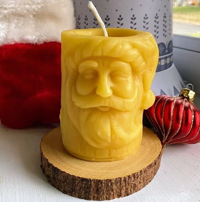 Santa Beeswax Pillar Candle - BIG FRENCHIES