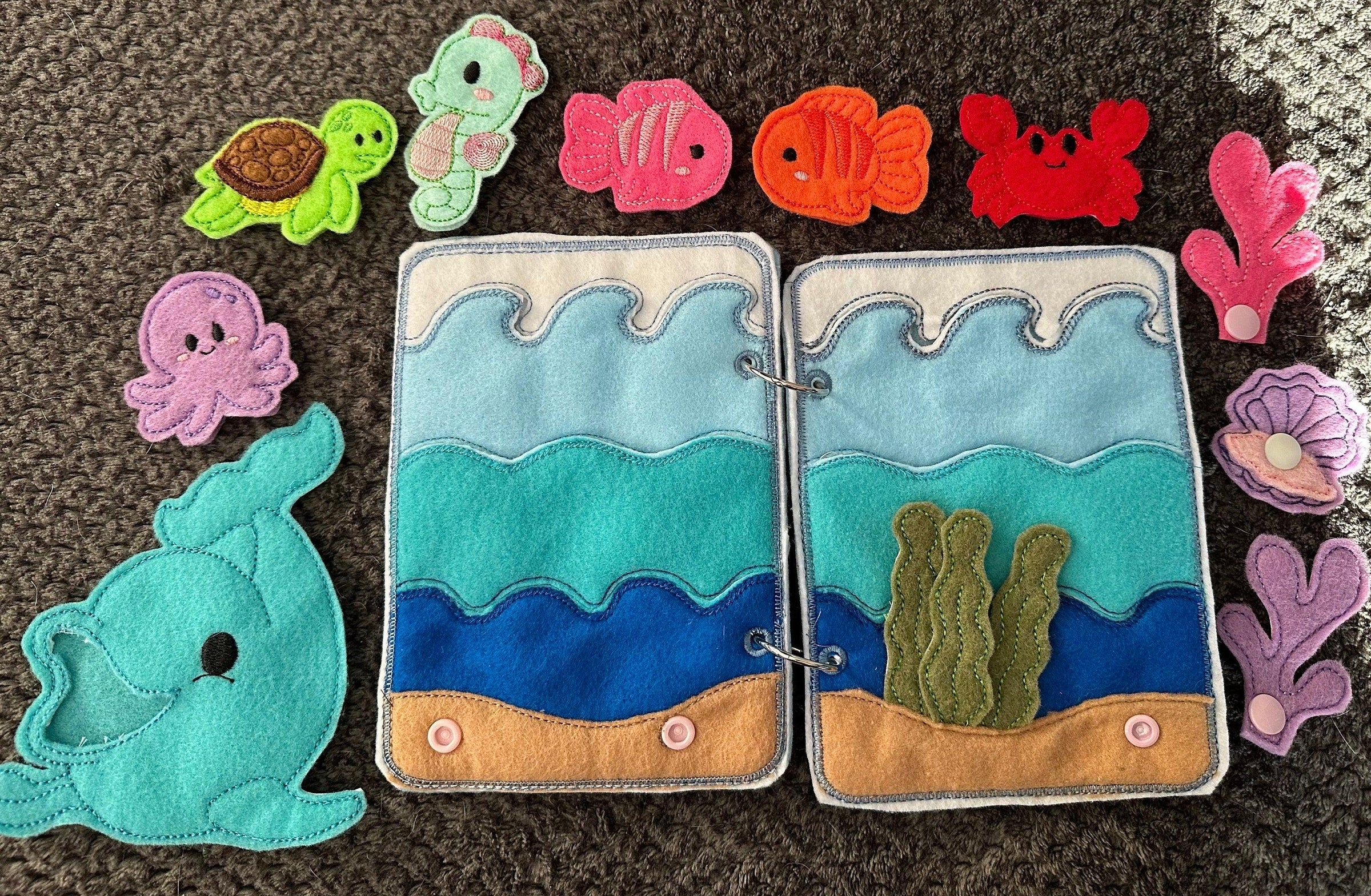 Under the Sea Quiet Book, Ocean Animal Finger Puppets, Teacher and
Child Learning Toy - BIG FRENCHIES