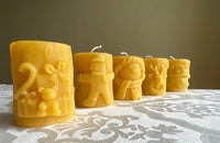 Christmas Beeswax Pillar Candles Santa Snowman Reindeer Gingerbread Holiday Gifts - BIG FRENCHIES