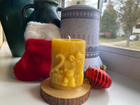 Christmas Beeswax Pillar Candles Santa Snowman Reindeer Gingerbread Holiday Gifts - BIG FRENCHIES