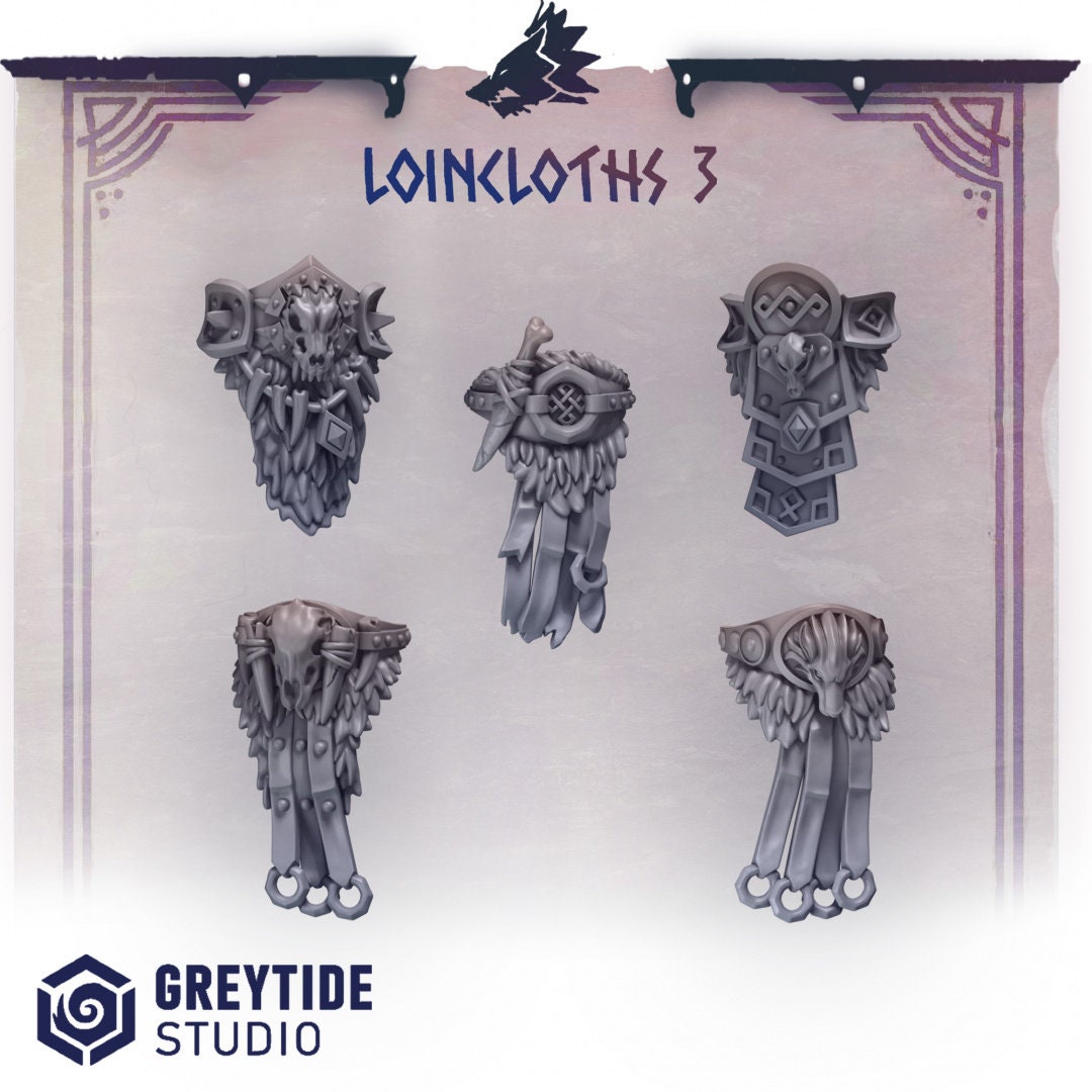 3d Printed Primal Hounds Loincloths x10 by Greytide Studio