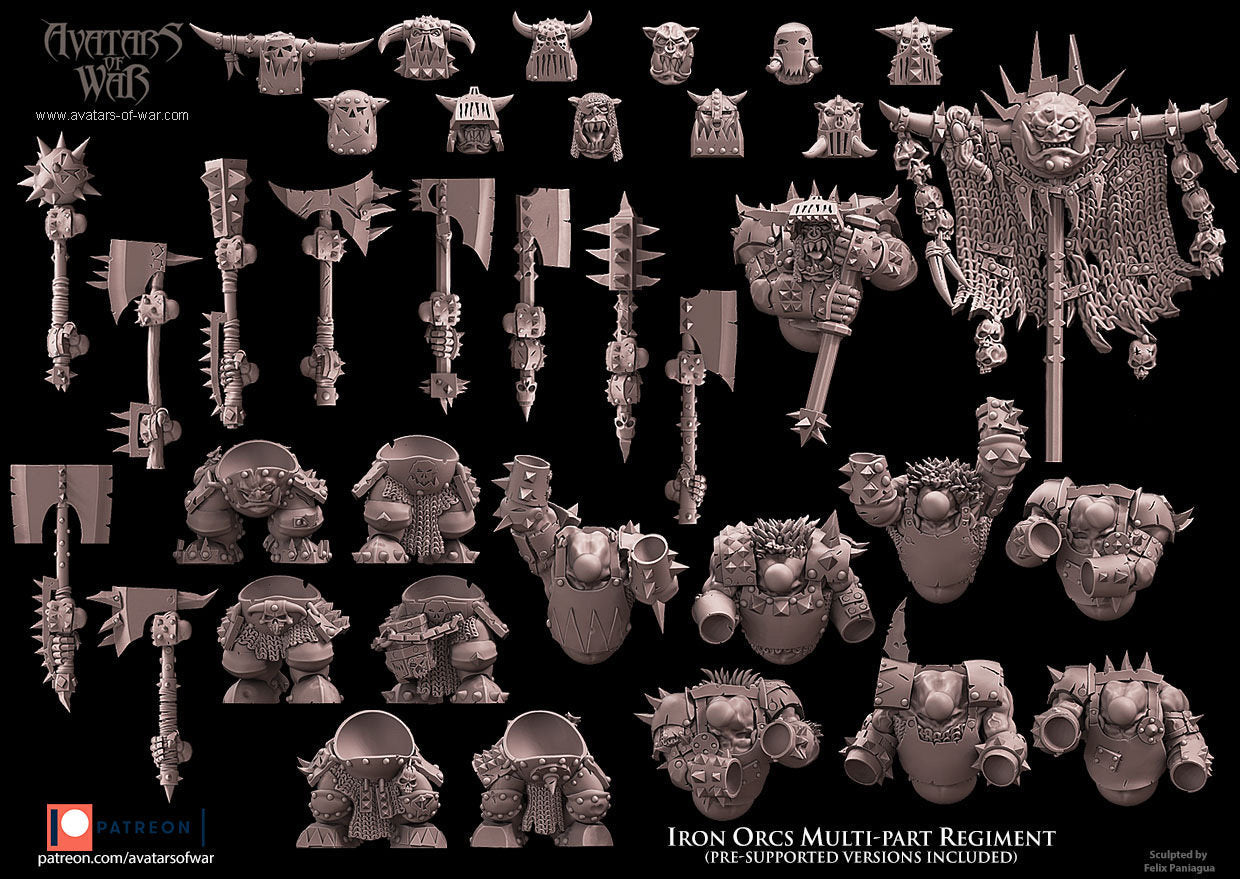3D printed Iron Orc Regiment x8 by Avatars of War