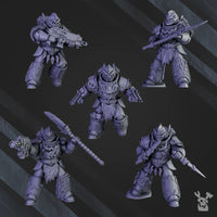 3d Printed White Megaladon Clan Warriors x10 by DakkaDakka Miniatures
