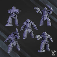 3d Printed White Megaladon Clan Warriors x10 by DakkaDakka Miniatures