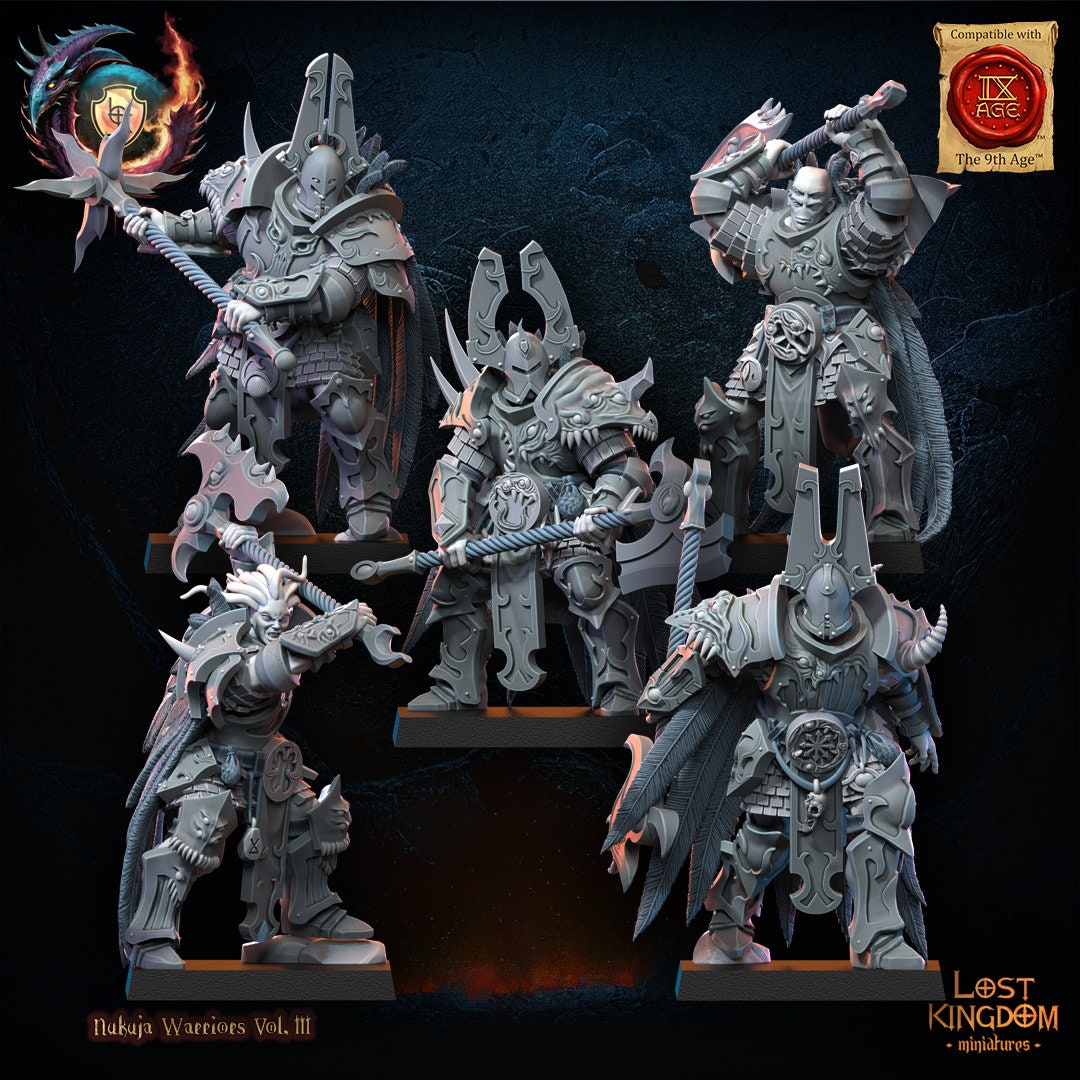 3D Printed Chaos Berserkers x10 by Lost Kingdom Miniatures