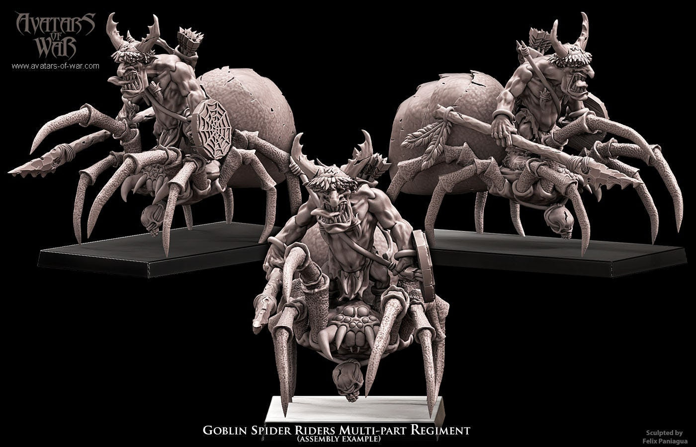 3D printed Goblin Spider Riders by Avatars of War