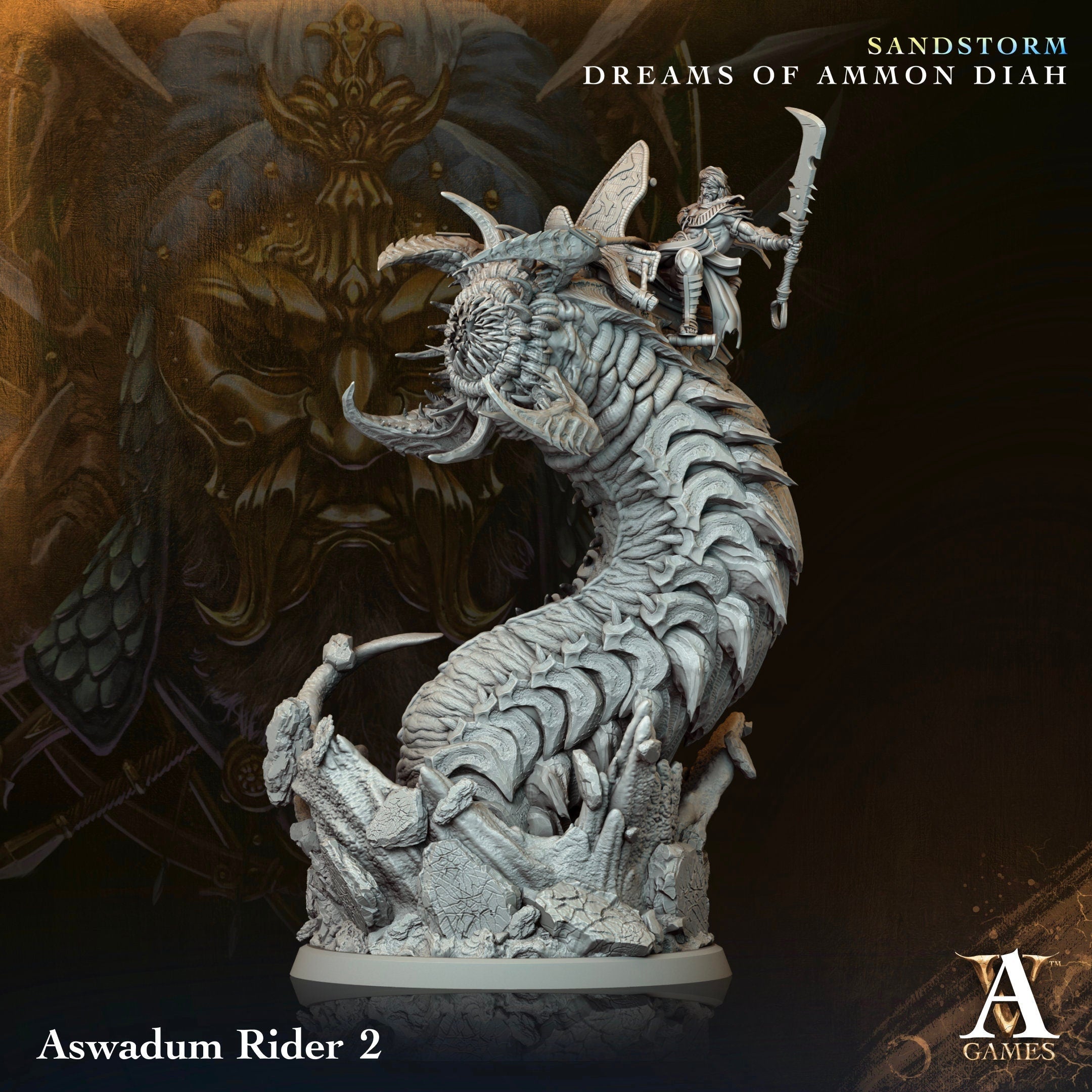 3D Printed Aswadum Rider by Archvillain Games