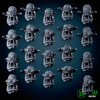 3d Printed Cybork Heads x20 by Mekka Miniatures