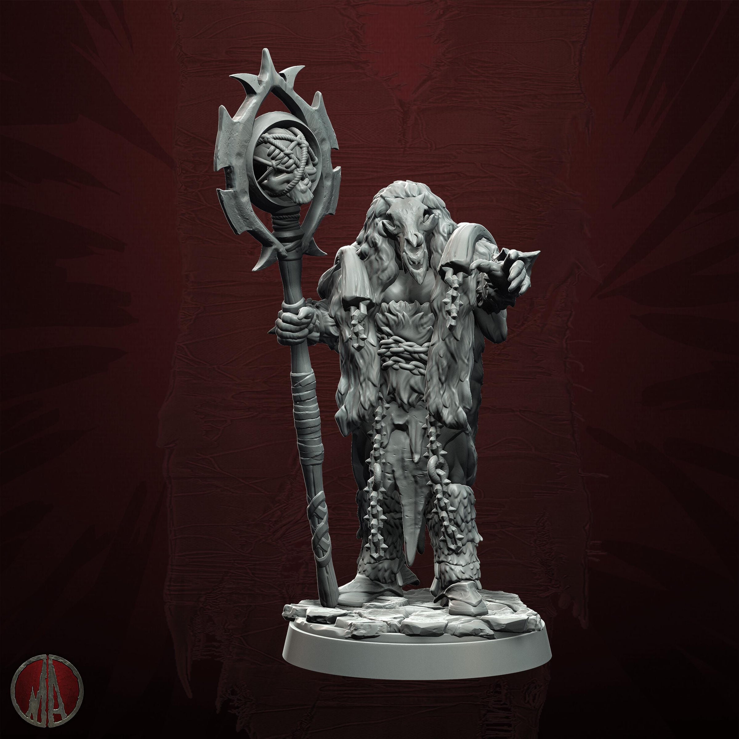 3D printed Orc Shaman by Monolith Arts