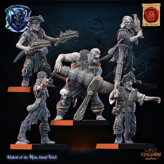 3d Printed Undead Pirate Regiment by Lost Kingdom Miniatures