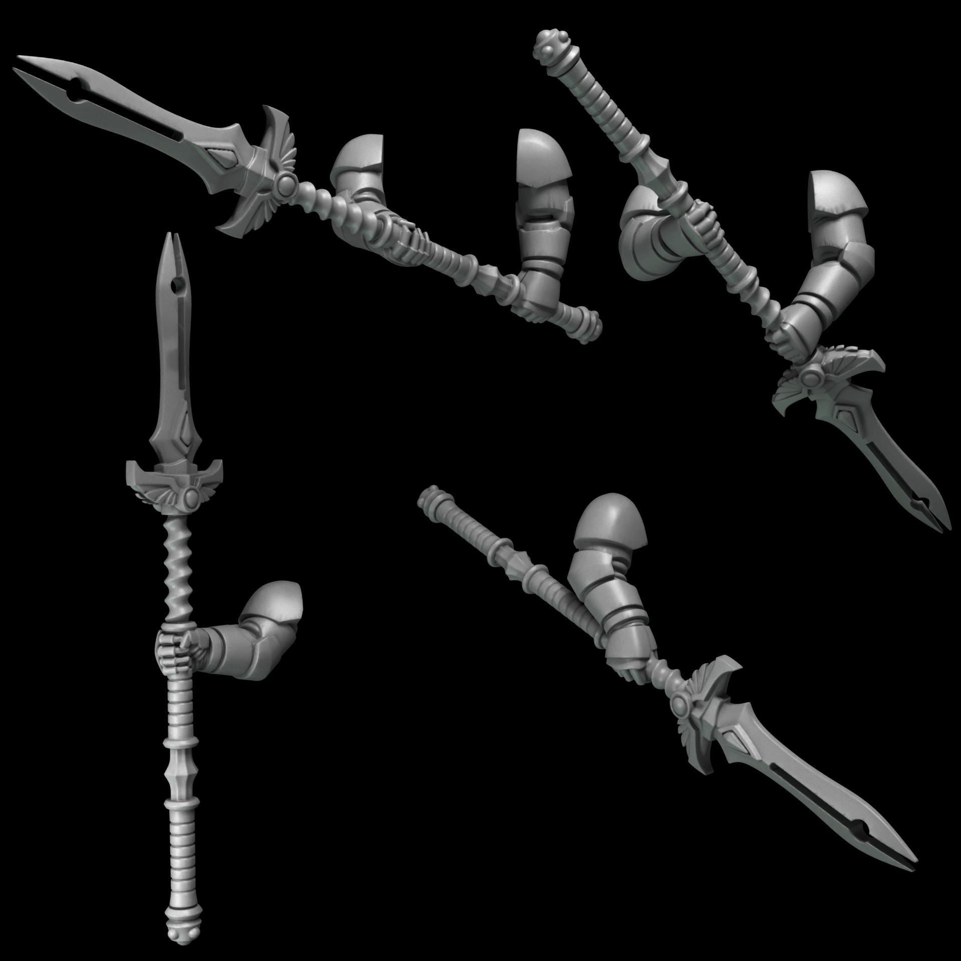 3d Printed Crimson Lords 2 Handed Spear Set  by Greytide Studio