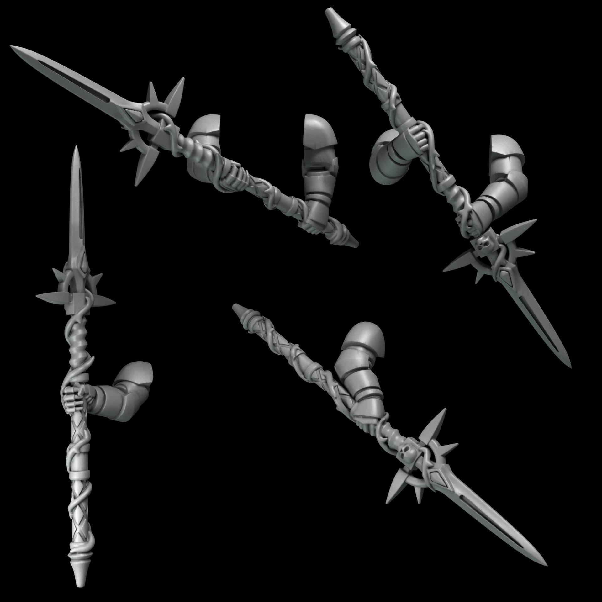 3d Printed Crimson Lords 2 Handed Spear Set  by Greytide Studio