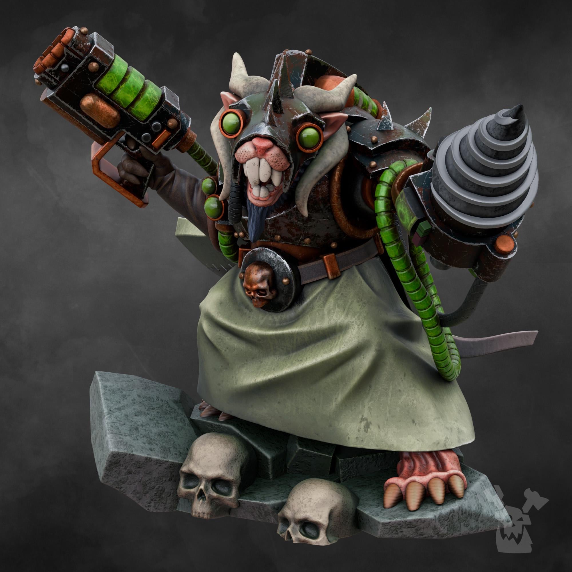 3D Printed Shift Supervisor of Mine Rats by DakkaDakka Miniatures