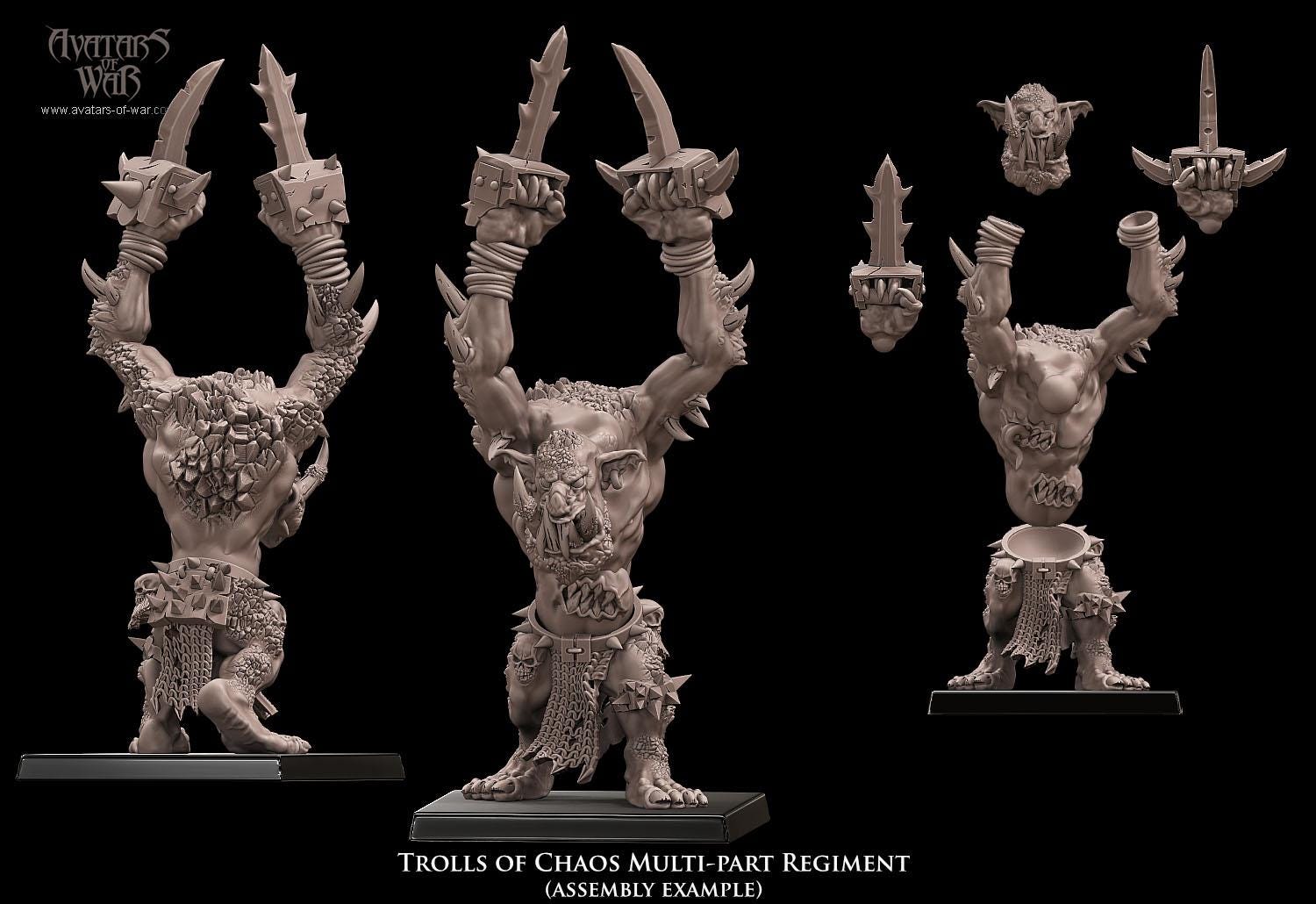 3D printed Trolls of Chaos x5 by Avatars of War
