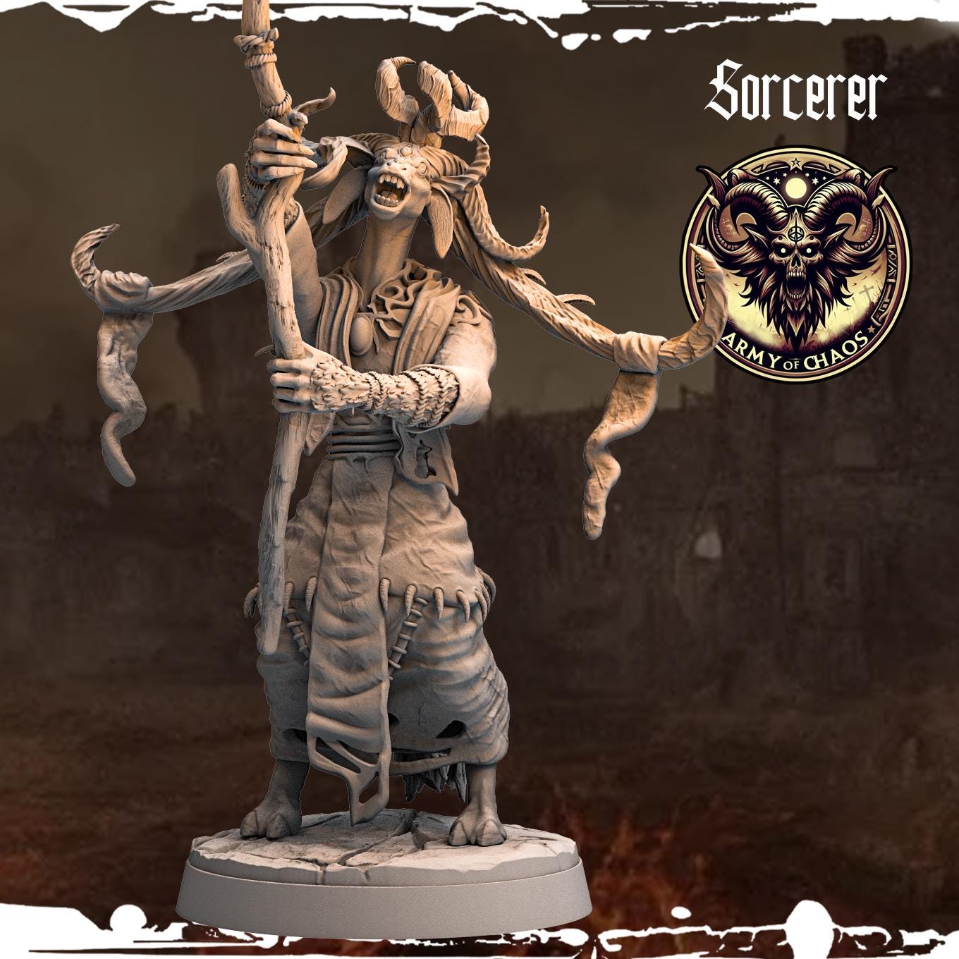 3D Printed Chaos Beast Sorcerer by Monolith Arts