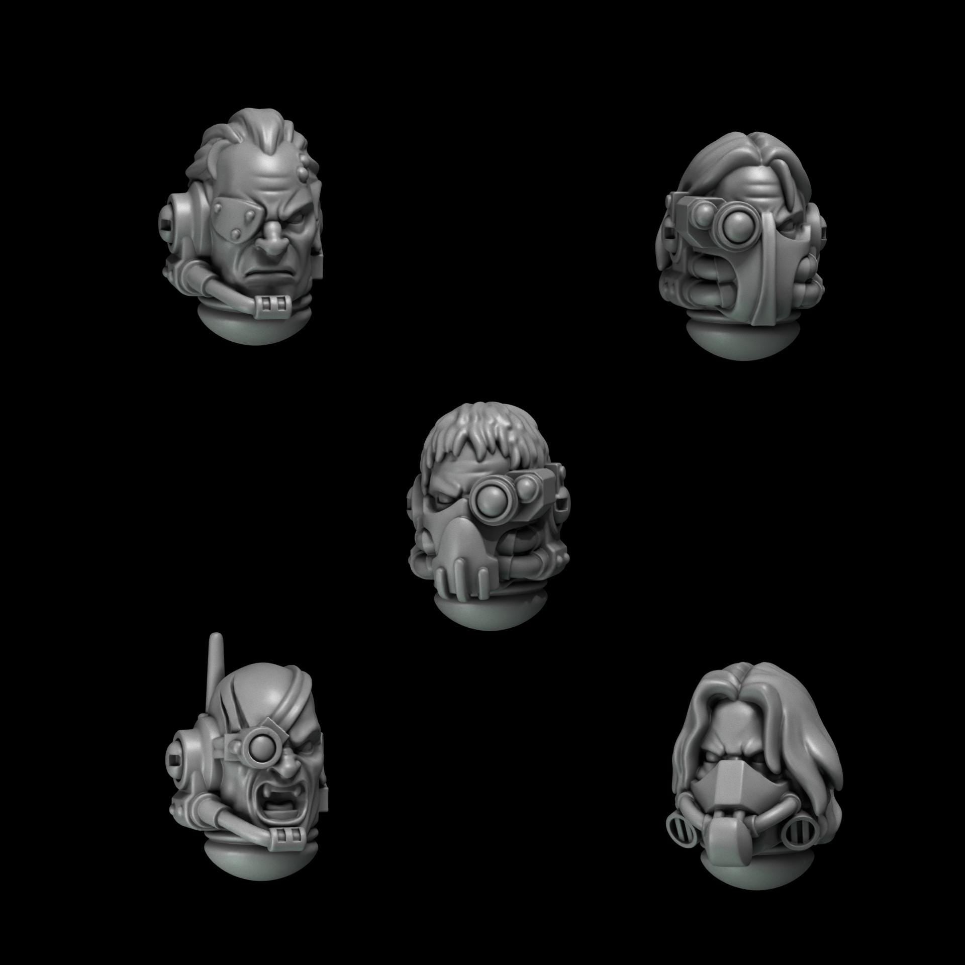 3d Printed Crimson Lords Tactical Heads x10 by Greytide Studio