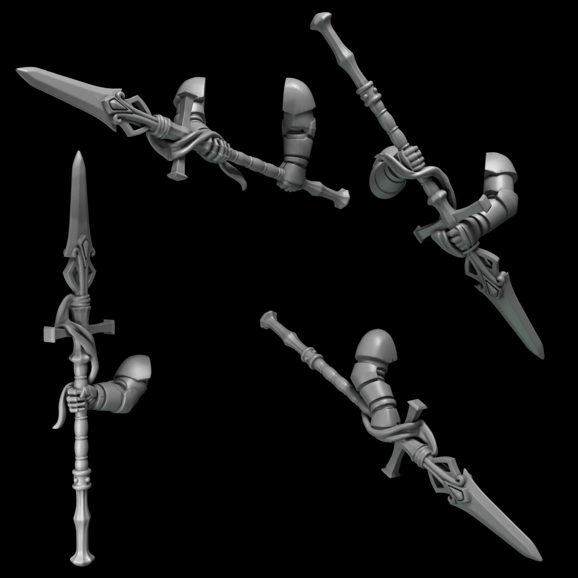 3d Printed Crimson Lords 2 Handed Spear Set  by Greytide Studio