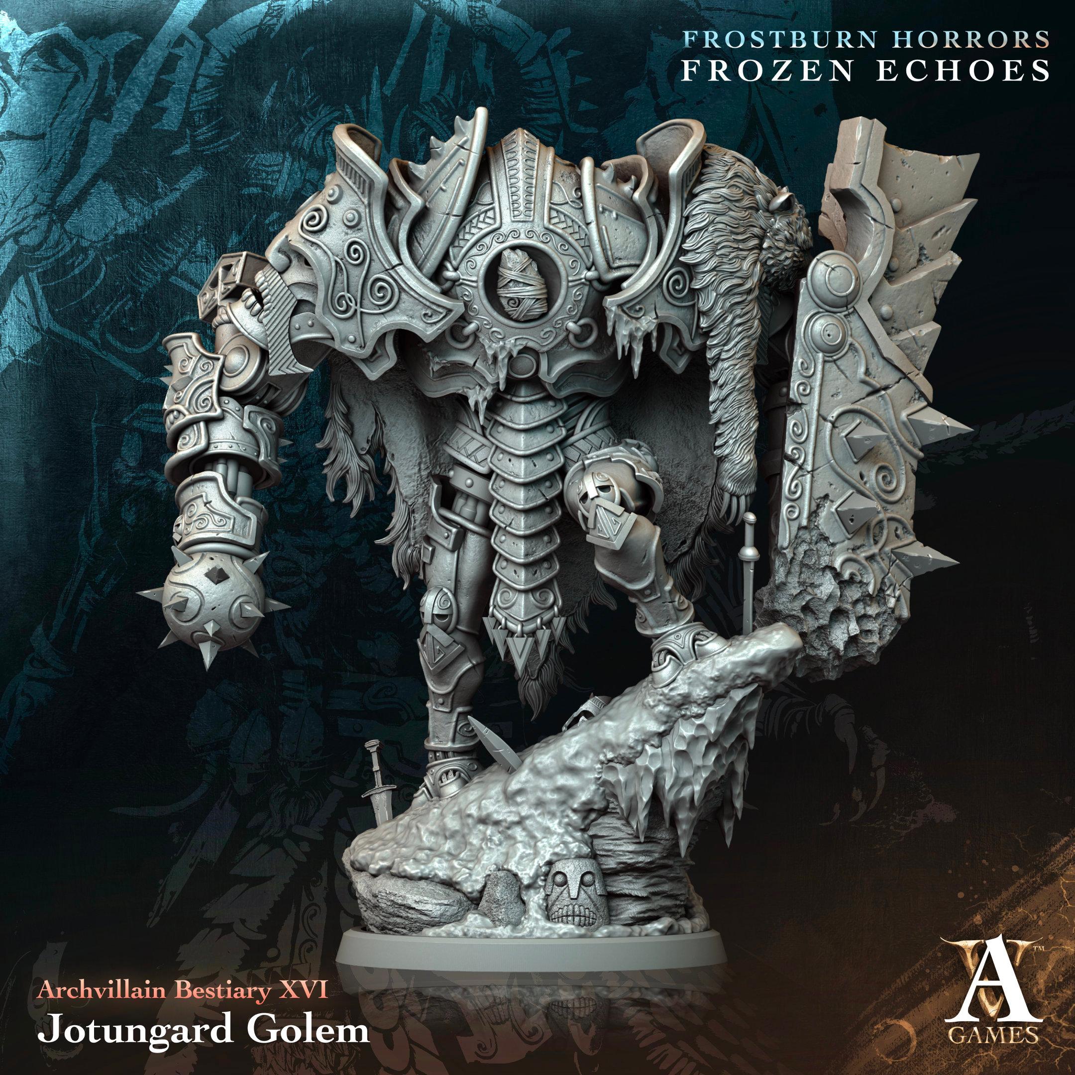3D Printed Jotungard Golem by Archvillain Games