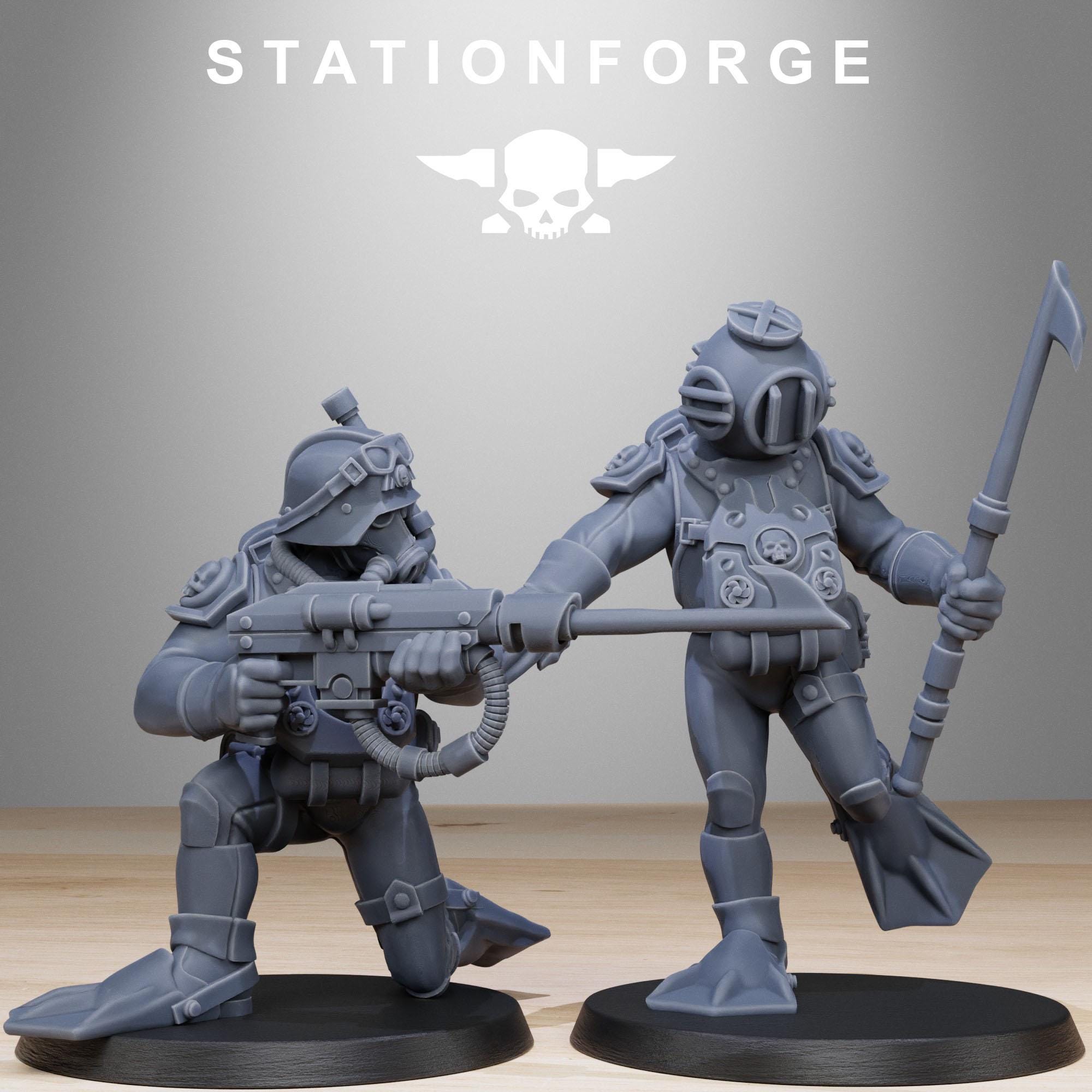 3D Printed GrimGuard Combat Divers by StationForge Miniatures