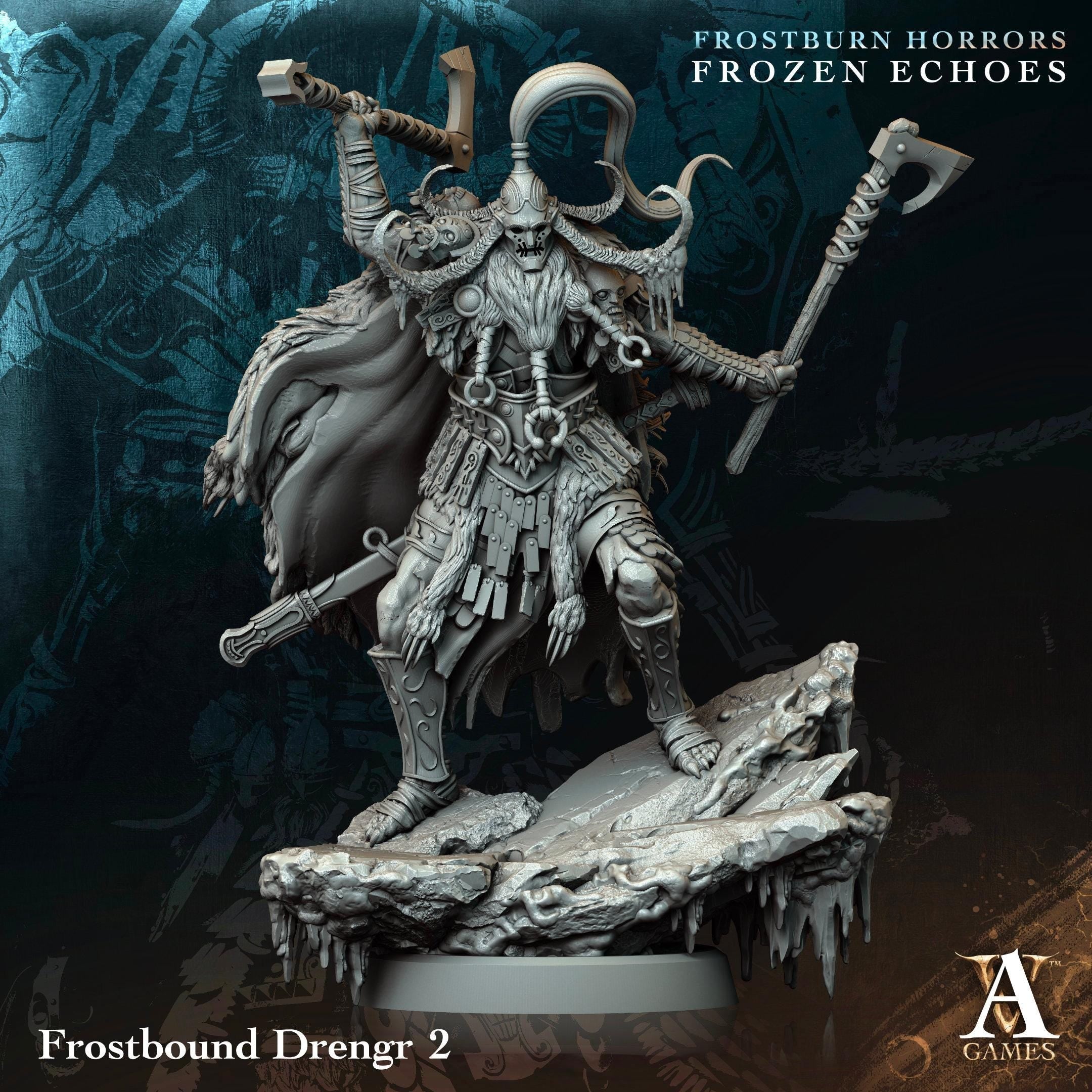 3D Printed Frostbound Drengrs by Archvillain Games