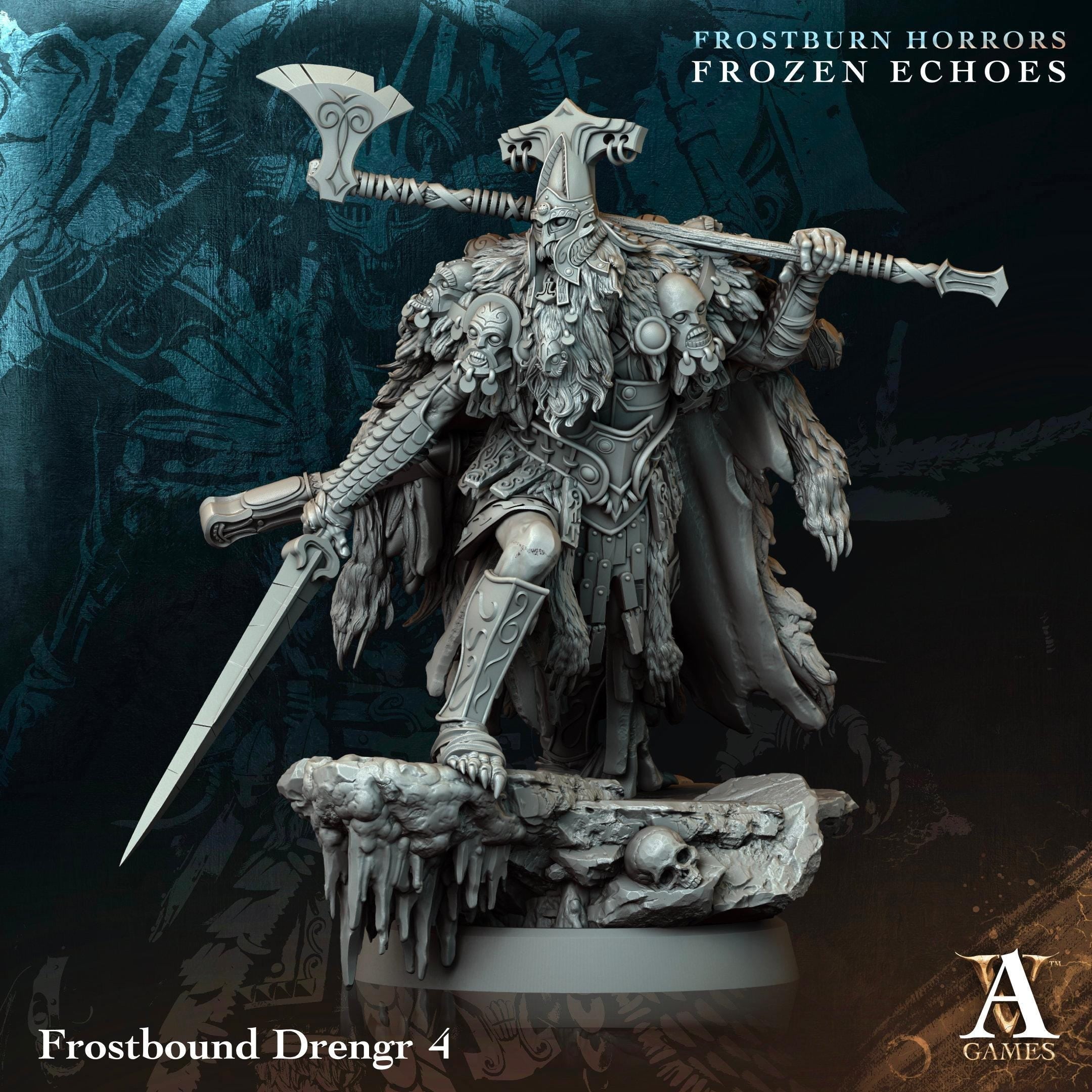 3D Printed Frostbound Drengrs by Archvillain Games