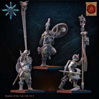 3D Printed Chaos Barbarian Command Group by Lost Kingdom Miniatures
