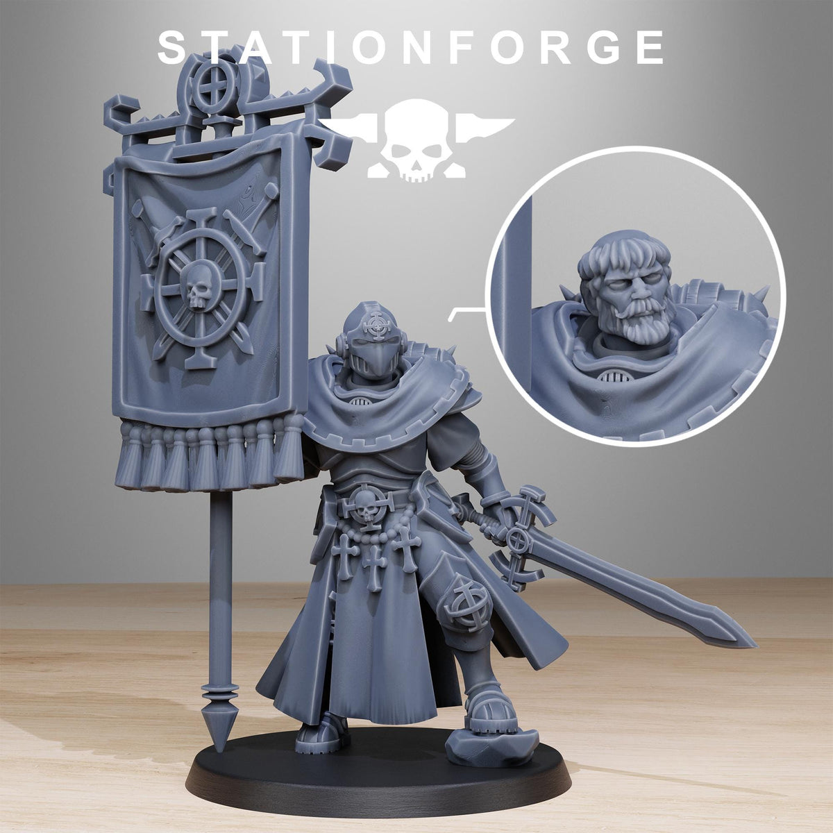 3D Printed Vodalites Flag Bearer by StationForge Miniatures