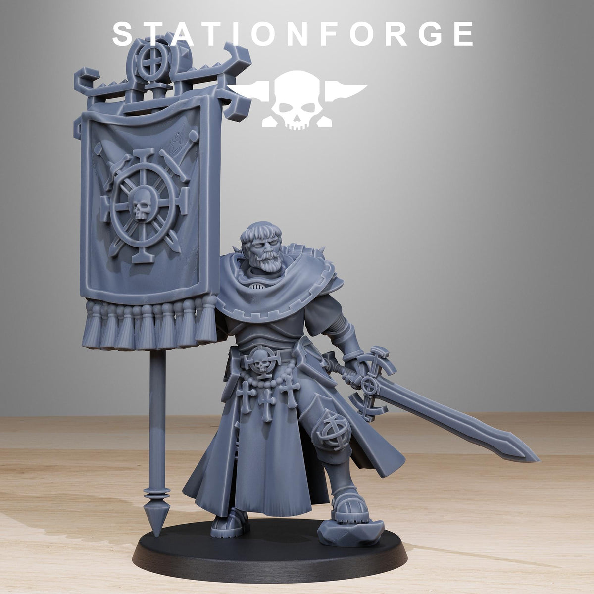 3D Printed Vodalites Flag Bearer by StationForge Miniatures
