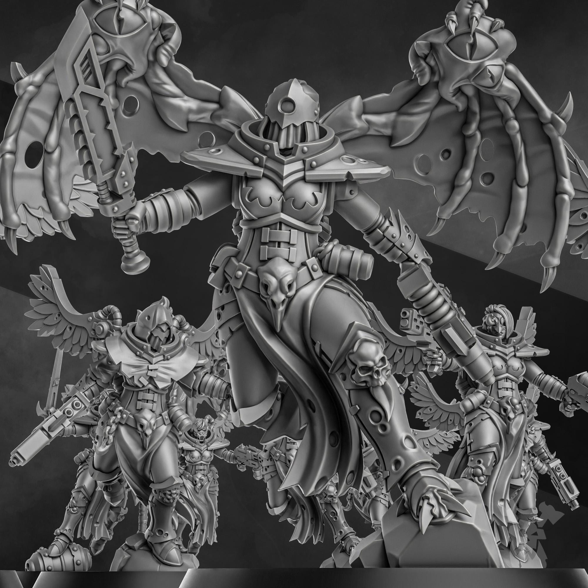 3d Printed Airborne Witch Squad x5 by DakkaDakka Miniatures