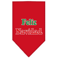 Christmas Pet and Dog Bandana Screen Printed, "Feliz Navidad"