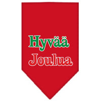 Christmas Pet and Dog Bandana Screen Printed, "Hyvää Joulua"