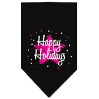 Christmas Pet and Dog Bandana Screen Printed, "Scribble Happy Holidays"