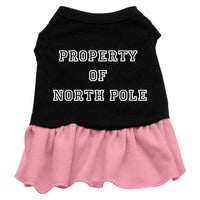 Christmas Pet Dress Screen Printed, "Property Of North Pole"