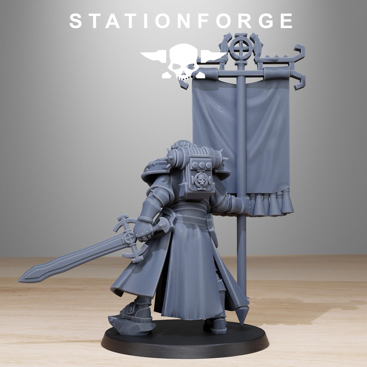 3D Printed Vodalites Flag Bearer by StationForge Miniatures