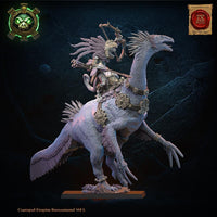 3d Printed Mounted Lizard Kin Heroine by Lost Kingdom Miniatures